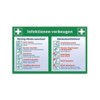 Gebotsschild „Infektionen vorbeugen“