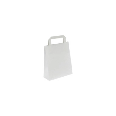 Papiertragetasche, weiß, 180 x 80 x 220 mm, 70 g/m²