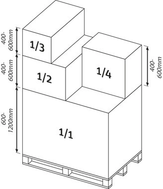 Wellpapp-Faltkarton, 3-wellig, 1110 x 540 x 540 mm, Palettenmaß 1/2 Container 6
