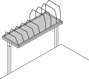 Packtisch-System, Kartonmagazin, Stahl, Überstand am Tisch, 1600 x 600 mm, grau