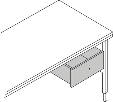 Packtisch-System, Schublade, Stahl, 460 x 495 x 120 (innen) mm, schwarz