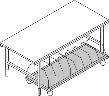 Packtisch-System, Ablageboard, Holz, 1600 x 400 mm, grau 17