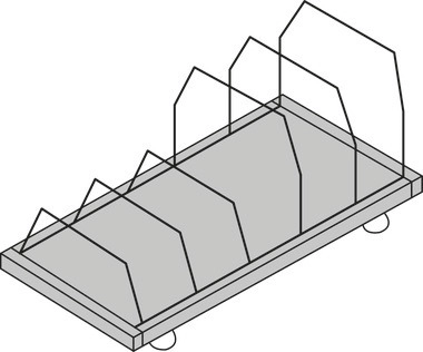 Packtisch-System, Kartonagemagazin, kurz, 4 Lenkr., 1015 x 600 x 690 mm, schwarz