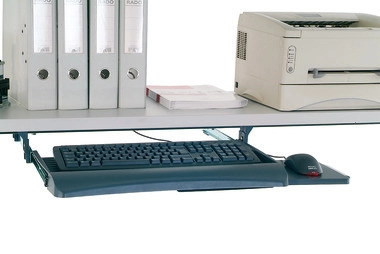 Packtisch-System, Tastatur und Mausablage, 600 x 420 x 110 mm, schwarz
