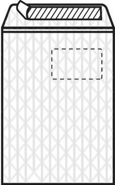 Fadenverstärkte Folien-Versandtasche, weiß, mit Fenster, 230 x 325 mm, 135 g/m²