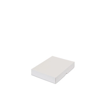 Präsentkarton, 301 x 213 x 45 mm, weiß, 1-wellig, mit Stülpdeckel