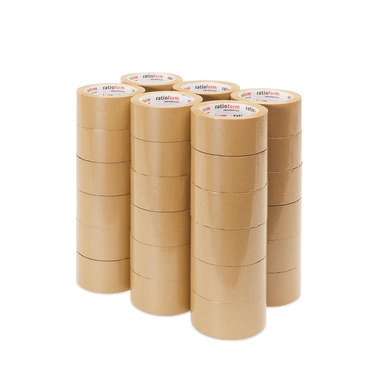 Spar-Set mit 36 Rollen PVC-Packband, Breite 50 mm, Länge 66 m, 55 µ, braun