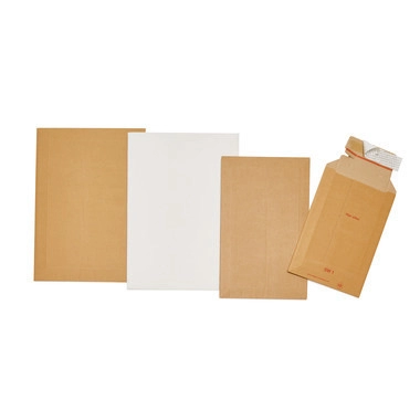 Papp-Versandtasche, 190 x 310 mm, B5+, weiß, 58 g, Kantenschutz, VPE 100